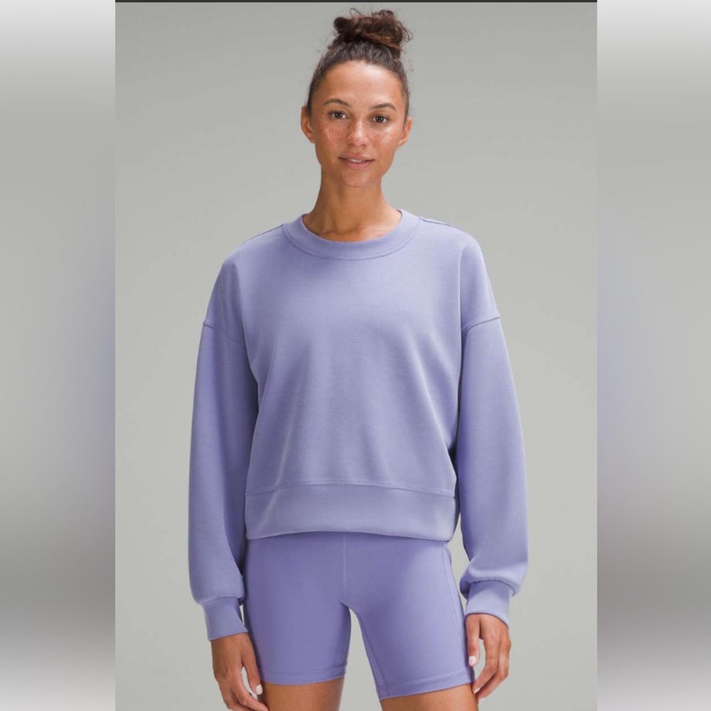 Lululemon Softstreme Perfectly Oversized Cropped Crew in Dark Lavender
